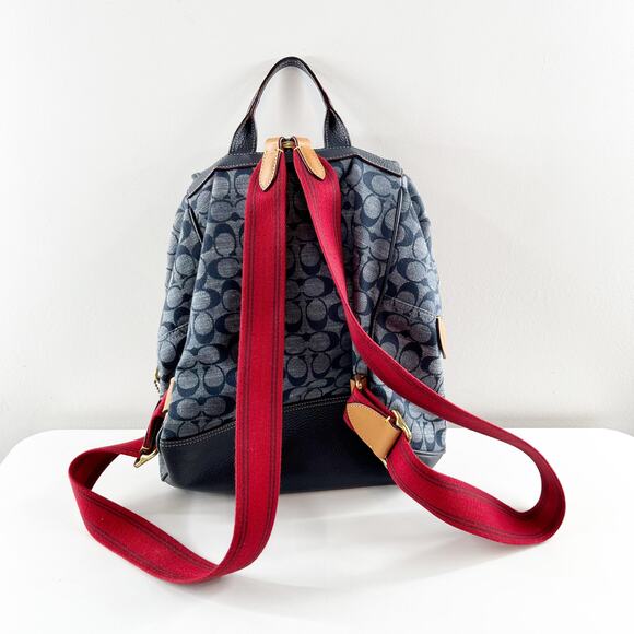 Coach Cargo Signature Canvas Logo Backpack Denim Blue - Picture 3 of 9